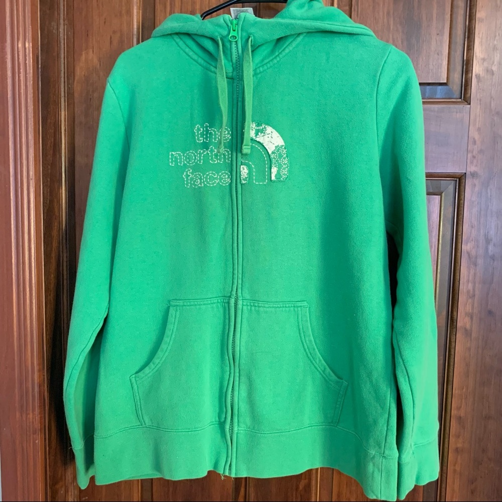 The North Face Green Zip Up Hoodie Size XL